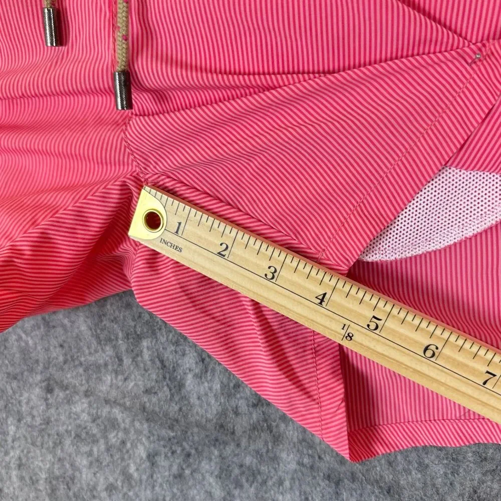 Hugo Boss Batfish Swim Trunk Mens L Coral Color with Pinstripes Pockets Lined
